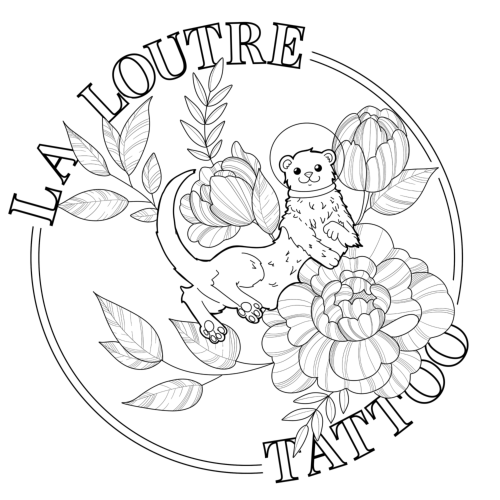 logo loutre avec fleurs